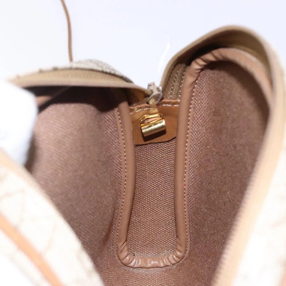 Christian Dior Honeycomb Canvas Shoulder Bag PVC Beige Gold Auth BA5167 - Picture 11 of 16